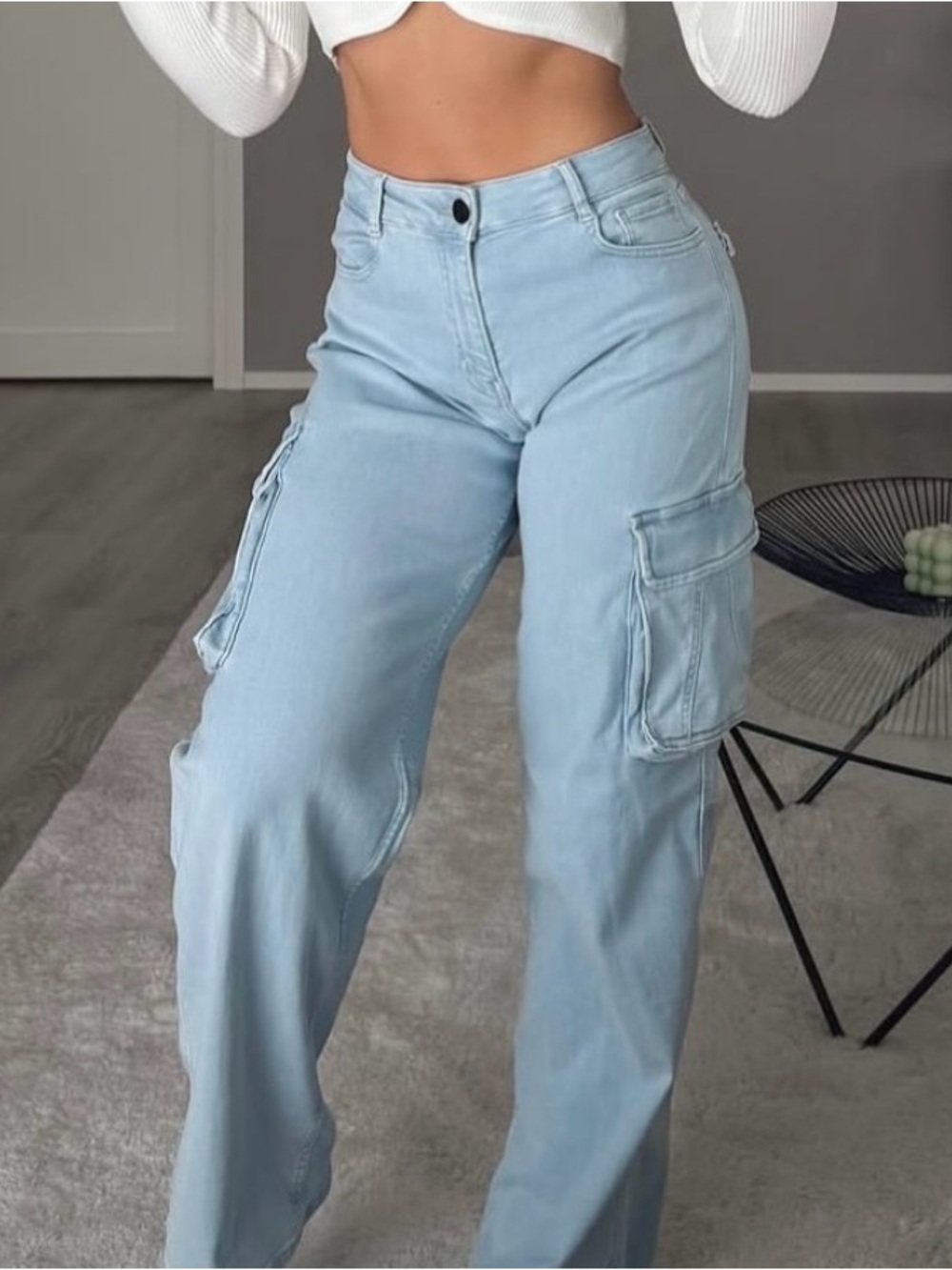 in search of - fitjeans cargo vintage blue medium
